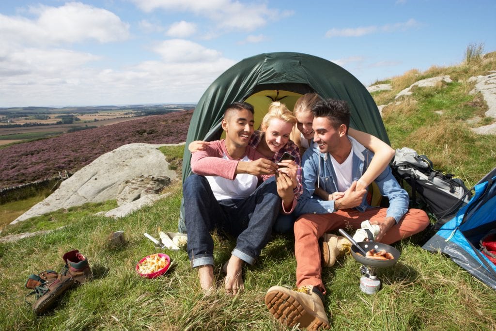 youth camping outdoors