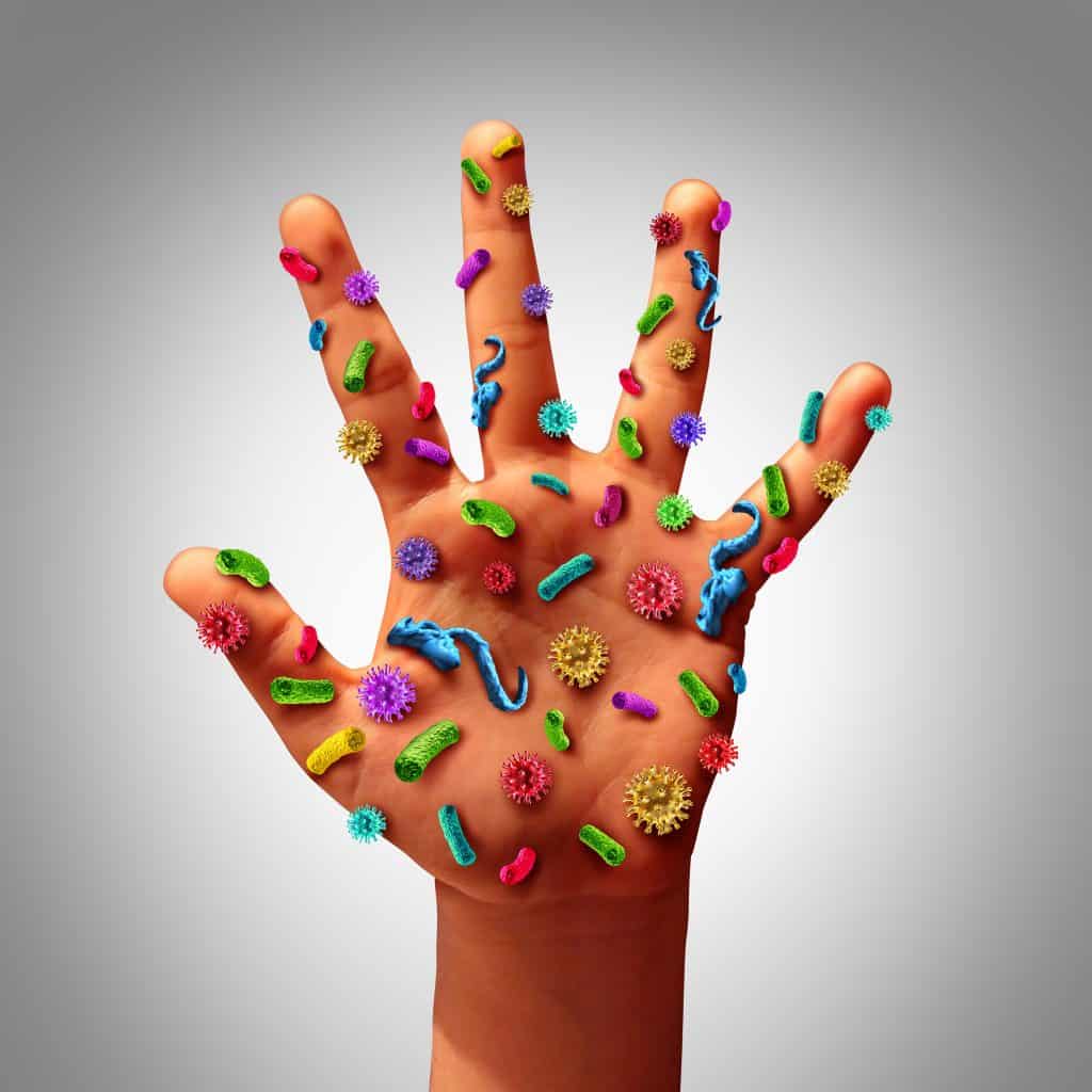 hand with germs