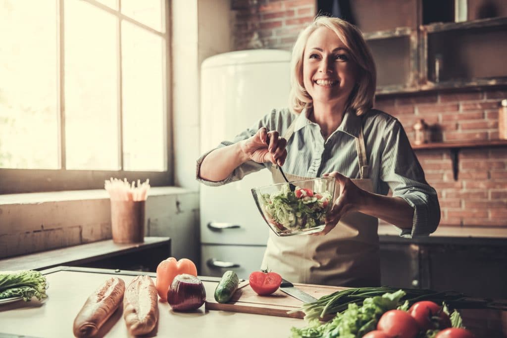 woman preparing a meal