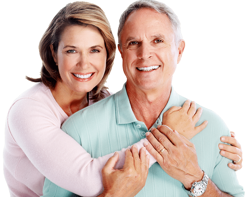 Senior couple considering their health cover